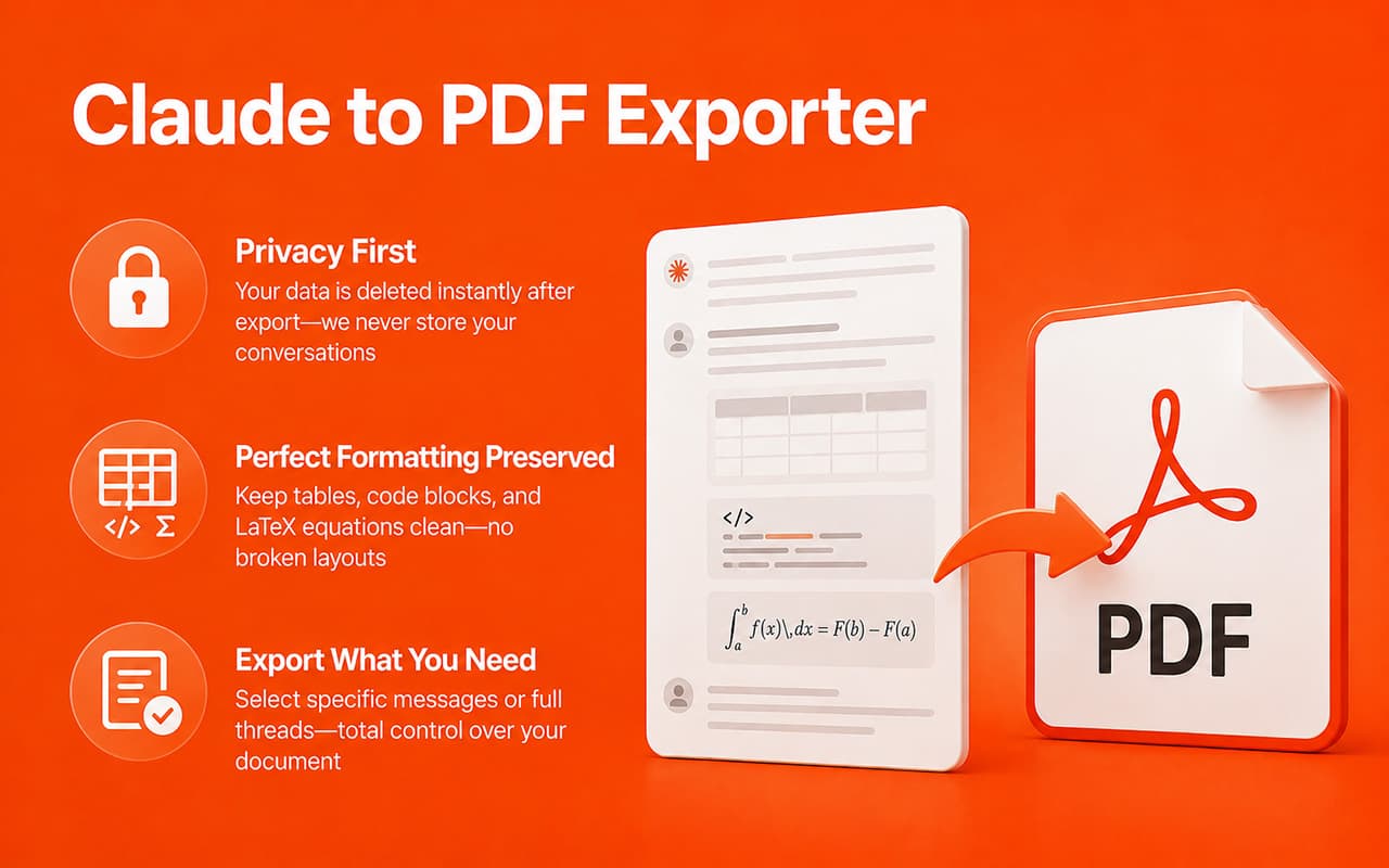 Claude to PDF Exporter extension UI